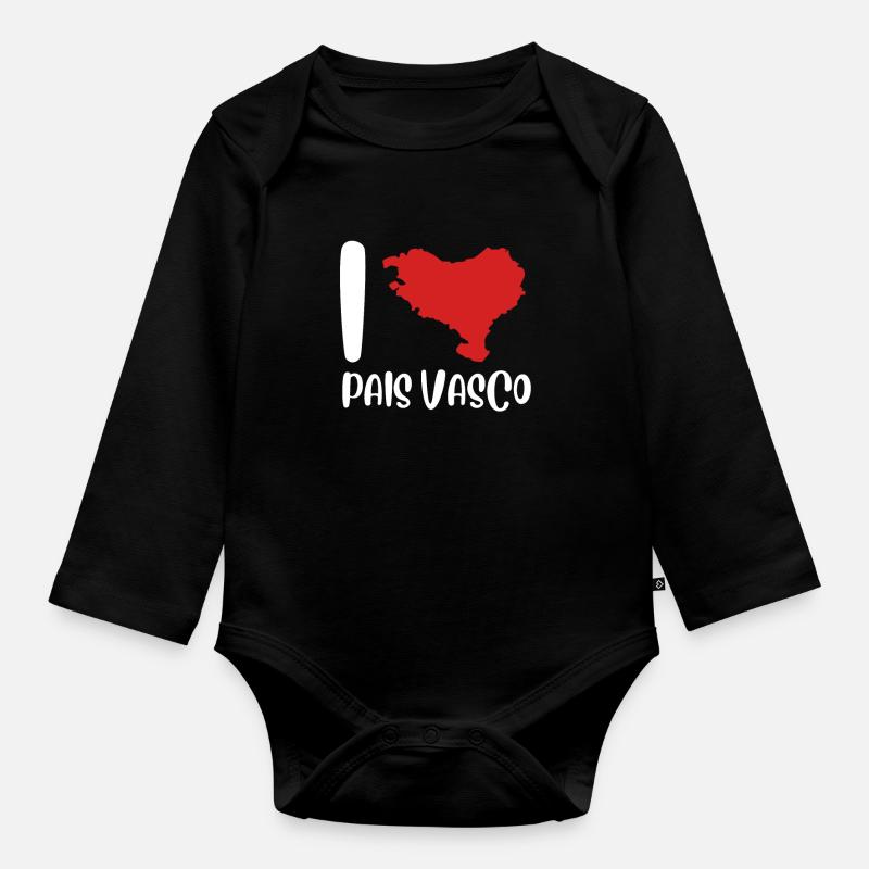 Euskal Presoak Euskal Herria Pays Basque - Body Bébé bio manches longues - noir