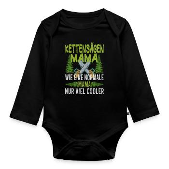 Tronçonneuse Mama Tronçonneuses Mère Arbres Forestier - Body Bébé bio manches longues - noir - Devant