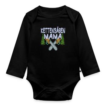 Tronçonneuse Mama Tronçonneuses Mère Arbres Forestier - Body Bébé bio manches longues - noir - Devant