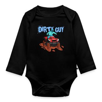Dirty Guy ATV Design für männliche Quad-Fahrer - Baby Bio-Langarm-Body - Schwarz - Vorne