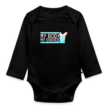 Féministe Anti Rasage Corps Velu - Body Bébé bio manches longues - noir - Devant