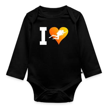 Diving Men Diving Scuba Diving Scuba Divers - Organic Longsleeve Baby Bodysuit - black - Front