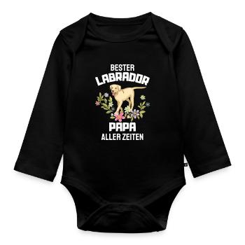 Best Labrador Dad Ever - Organic Longsleeve Baby Bodysuit - black - Front