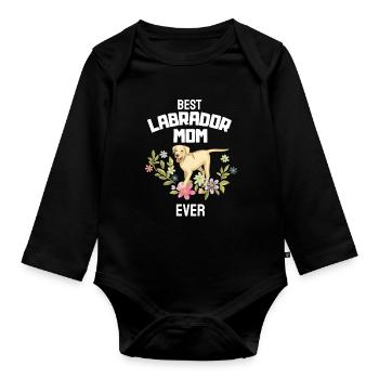 Beste Labrador Mama Hunde Muttertag Blume Labrador - Baby Bio-Langarm-Body - Schwarz - Vorne