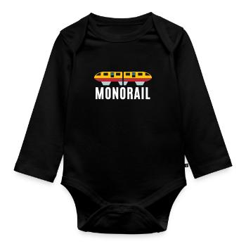 Public Transportation Stand Clear Of - Organic Longsleeve Baby Bodysuit - black - Front