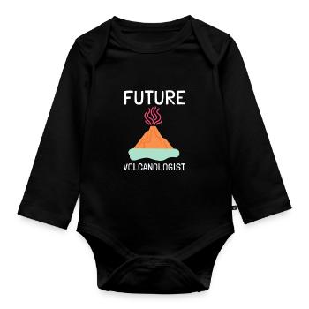 Volcanologists Geologist Magma Volcano - Organic Longsleeve Baby Bodysuit - black - Front
