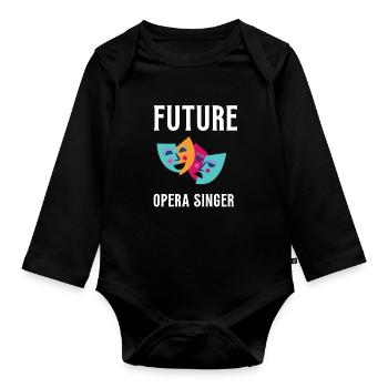 Tenor Singer Choir Vocalist Theatre Student, Opera - Baby Bio-Langarm-Body - Schwarz - Vorne