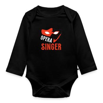 Tenor Singer Choir Vocalist Theatre Student, Opera - Baby Bio-Langarm-Body - Schwarz - Vorne