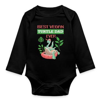 Tortoises - Organic Longsleeve Baby Bodysuit - black - Front