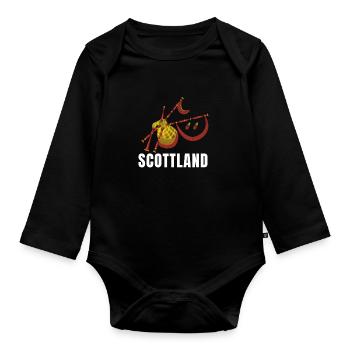 Bagpipe Teacher Player Scotsman Bagpiping - Baby Bio-Langarm-Body - Schwarz - Vorne