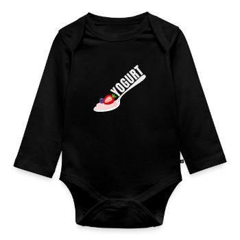 Probiotics Dairy Products, Frozen Yogurt - Baby Bio-Langarm-Body - Schwarz - Vorne