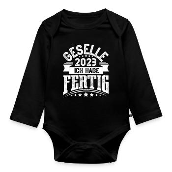 Geselle 2023 Gesellenprüfung - Baby Bio-Langarm-Body - Schwarz - Vorne