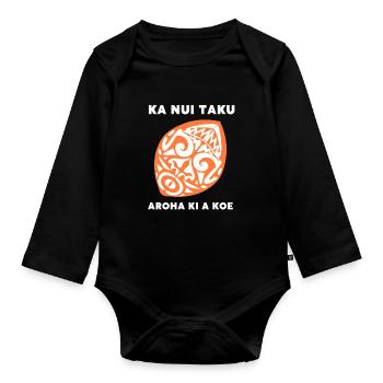 Maori Hei Tiki Tribal Tattoo New Zealand - Baby Bio-Langarm-Body - Schwarz - Vorne