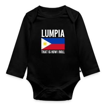 Filipino Pride Pinoy Spring Roll Lumpia Thats How - Baby Bio-Langarm-Body - Schwarz - Vorne