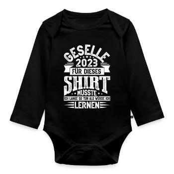 Geselle 2023 Gesellenprüfung - Baby Bio-Langarm-Body - Schwarz - Vorne