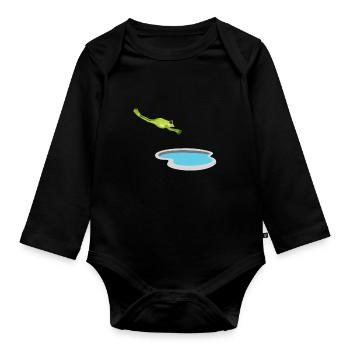 Agalychnis Callidryas Red Eyed Tree Frog - Baby Bio-Langarm-Body - Schwarz - Vorne