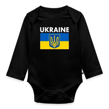 Ukraine - Body Bébé bio manches longues - noir - Devant