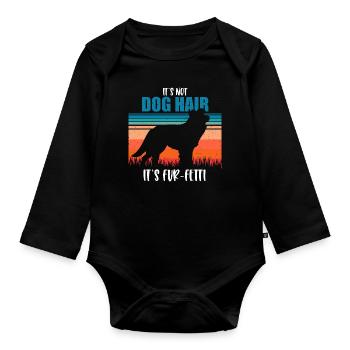 Border Collie - Organic Longsleeve Baby Bodysuit - black - Front