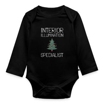 Christmas Light Decorator Exterior Illumination - Organic Longsleeve Baby Bodysuit - black - Front