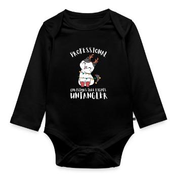 Christmas Light Decorator Exterior Illumination - Organic Longsleeve Baby Bodysuit - black - Front