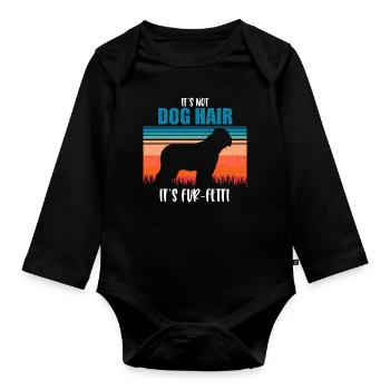 Briard - Berger de Brie - Briarden - Baby Bio-Langarm-Body - Schwarz - Vorne