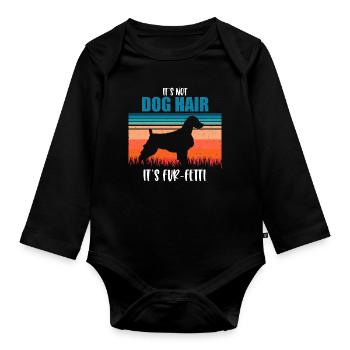Brittany Spaniel Epagneul Breton Dog - Organic Longsleeve Baby Bodysuit - black - Front