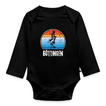 Göttinger Basketball Uni Göttingen Souvenir - Baby Bio-Langarm-Body - Schwarz - Vorne