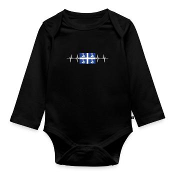 France Martinique - Organic Longsleeve Baby Bodysuit - black - Front