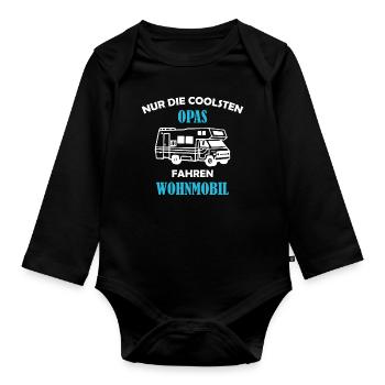 Only the coolest grandpas drive motorhomes - Organic Longsleeve Baby Bodysuit - black - Front