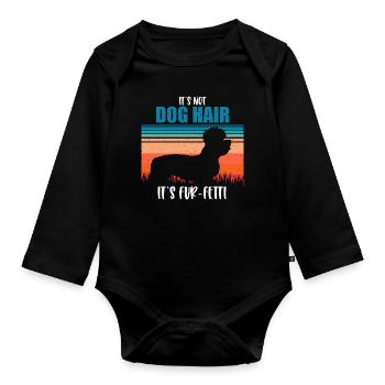 Dandie Dinmont Terrier - Organic Longsleeve Baby Bodysuit - black - Front