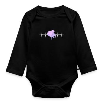 Licence de synchronisation Musique Baby Grand Piano - Body Bébé bio manches longues - noir - Devant