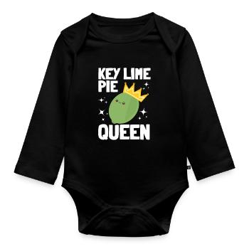 Key Lime Pie Lemon Tart Dessert - Organic Longsleeve Baby Bodysuit - black - Front