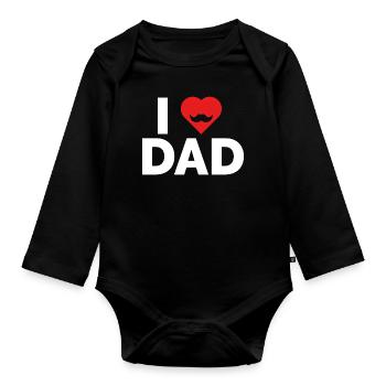 Ich liebe Papa - Baby Bio-Langarm-Body - Schwarz - Vorne