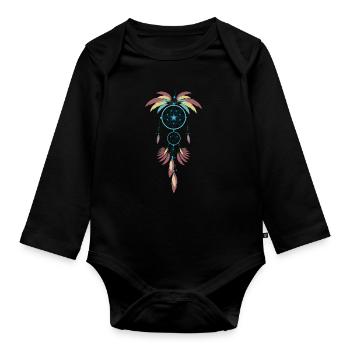 Native American Indian Abenaki - Baby Bio-Langarm-Body - Schwarz - Vorne