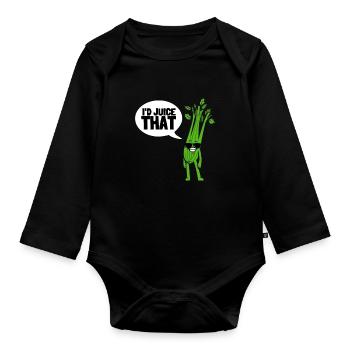 Jus de céleri végétalien végétarien végétarien biologique - Body Bébé bio manches longues - noir - Devant