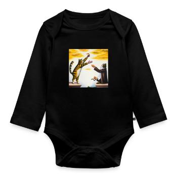 Cat Art History - Organic Longsleeve Baby Bodysuit - black - Front