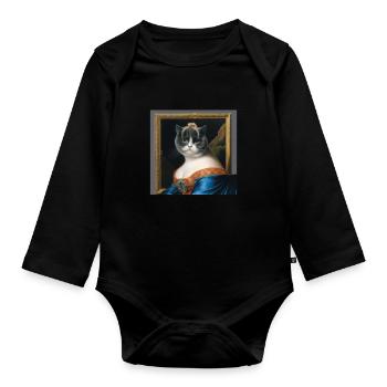 Cat Art History - Organic Longsleeve Baby Bodysuit - black - Front