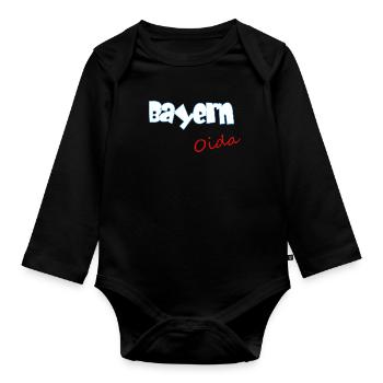 Bayern Oida - Baby Bio-Langarm-Body - Schwarz - Vorne