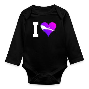 Diving Scuba Diver Diver Diver Women - Organic Longsleeve Baby Bodysuit - black - Front