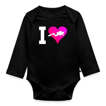 Scuba Diver Scuba Diving Diver Diver - Organic Longsleeve Baby Bodysuit - black - Front