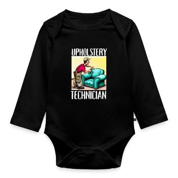 Restorer Furnishing Cushioning Upholstery - Organic Longsleeve Baby Bodysuit - black - Front