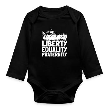 Liberte Egalite Fraternite French Revolution - Organic Longsleeve Baby Bodysuit - black - Front