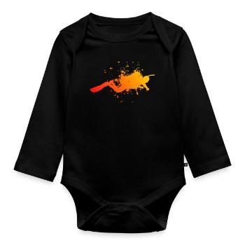 Diver Scuba Tauchen Free Dive Taucher Scuba Tauche - Baby Bio-Langarm-Body - Schwarz - Vorne
