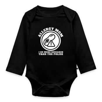 Peanut Allergy Awareness Peanut Allergic - Baby Bio-Langarm-Body - Schwarz - Vorne