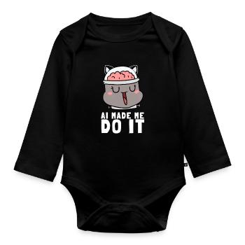 Artificial Intelligence Ai Chat - Baby Bio-Langarm-Body - Schwarz - Vorne