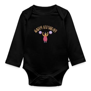 Weight Lifting Power Snatch - Baby Bio-Langarm-Body - Schwarz - Vorne