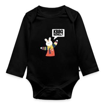 KBBQ Korean BBQ Kimchi Ramen - Organic Longsleeve Baby Bodysuit - black - Front