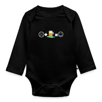 KBBQ Korean BBQ Kimchi Ramen - Organic Longsleeve Baby Bodysuit - black - Front