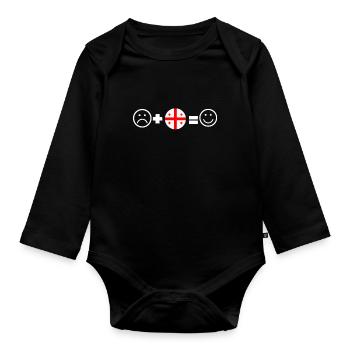 Georgian Flag - Organic Longsleeve Baby Bodysuit - black - Front