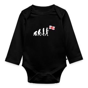 Georgian Flag - Organic Longsleeve Baby Bodysuit - black - Front